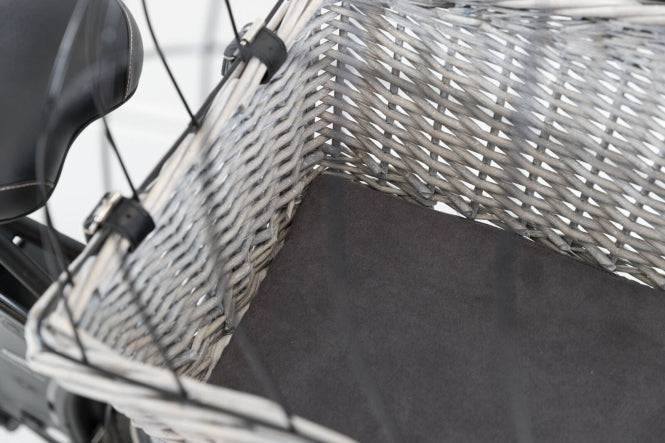 Trixie Fahrradkorb für Gepäckträger aus Weide - grau
