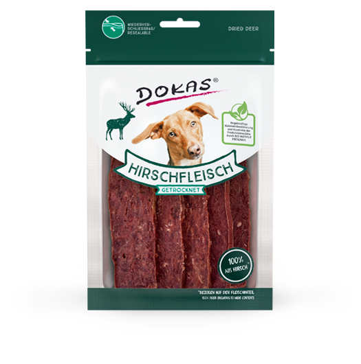 Dokas Dog Snack Hirschfleisch getrocknet 60g