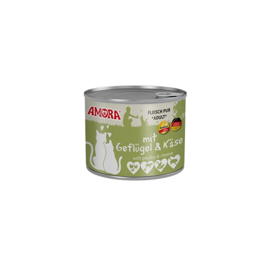 Amora Cat Dose Fleisch Pur mit Geflügel & Käse - 200g