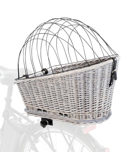 Trixie Fahrradkorb für Gepäckträger aus Weide - grau