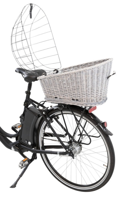 Trixie Fahrradkorb für Gepäckträger aus Weide - grau