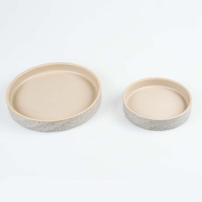 Duvoplus flacher Keramiknapf Stone Wavy Dune - 260ml - 14,5x14,5x3cm