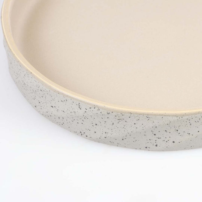 Duvoplus flacher Keramiknapf Stone Wavy Dune - 260ml - 14,5x14,5x3cm