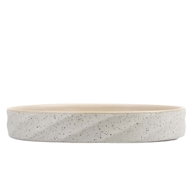 Duvoplus flacher Keramiknapf Stone Wavy Dune - 600ml - 21x21x3cm