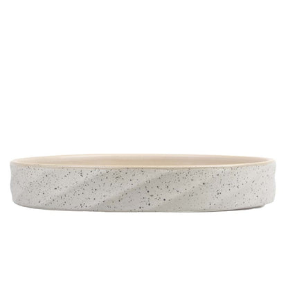 Duvoplus flacher Keramiknapf Stone Wavy Dune - 600ml - 21x21x3cm
