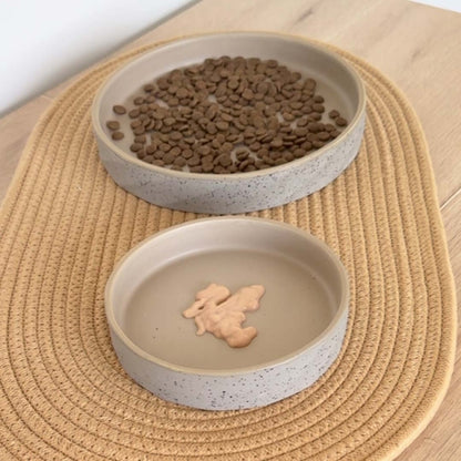 Duvoplus flacher Keramiknapf Stone Wavy Dune - 600ml - 21x21x3cm