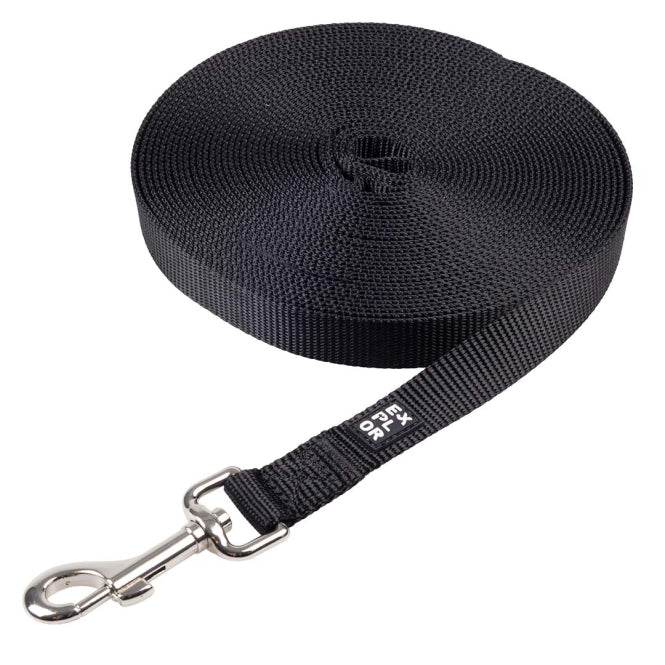 Duvoplus EXPLOR Trackingleine Classic flach - schwarz - 10m/20mm