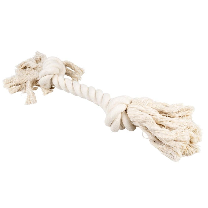 Duvoplus ECO Baumwoll-Tau mit 2 Knoten - weiß - 44cm / 285g