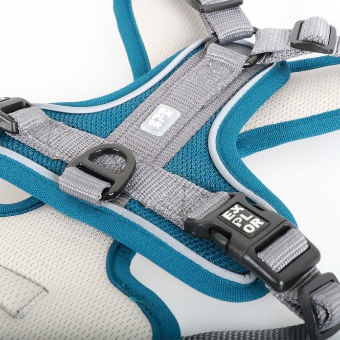 Duvoplus EXPLOR Ultimate Fit No-Pull-Geschirr - petrol blue - L - 48-58cm - 58-81cm