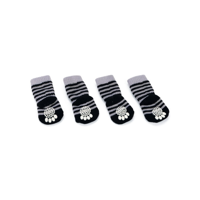 Karlie Doggy Socks Hundesocken 4er Set - Schwarz/Grau - S