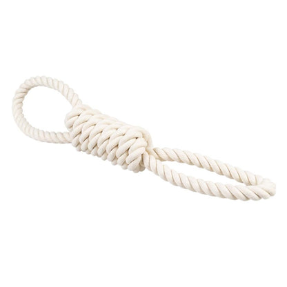 Duvoplus ECO Baumwoll-Tau mit 2 Schlaufen - weiß - 36cm / 125g