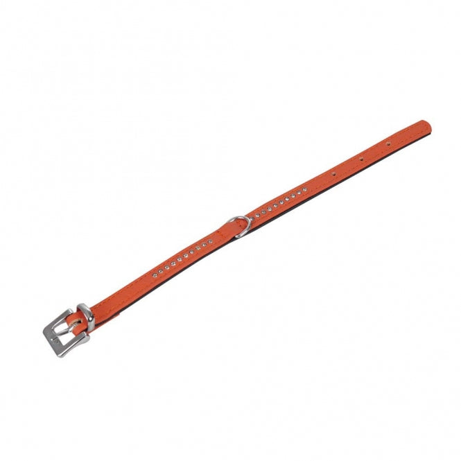 Karlie Vintage Strass Halsband - Mandarine - 4-reihig, 60cm/40mm
