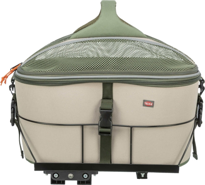 Trixie Fahrradkorb für den Gepäckträger - olivgrün/beige
