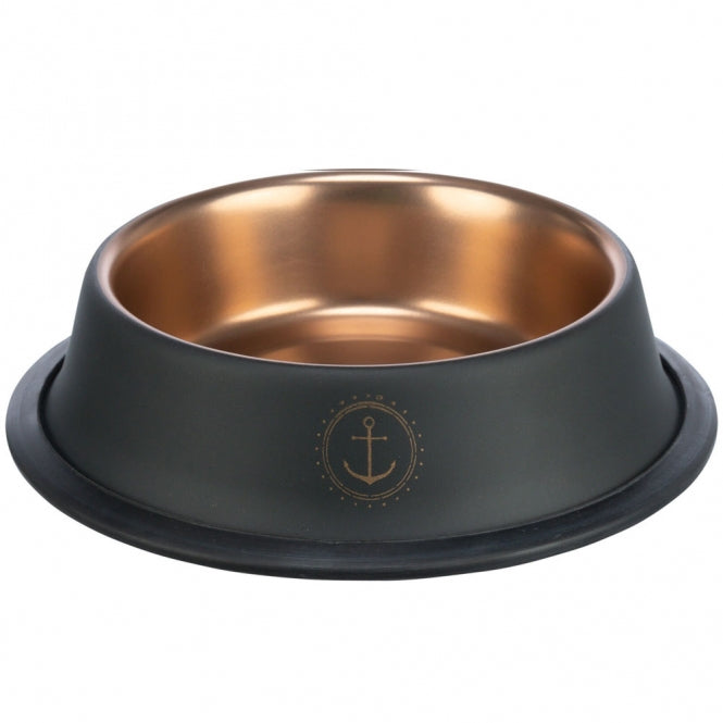 Trixie BE NORDIC Edelstahlnapf - schwarz/bronze - 0,7 l/ø 21 cm