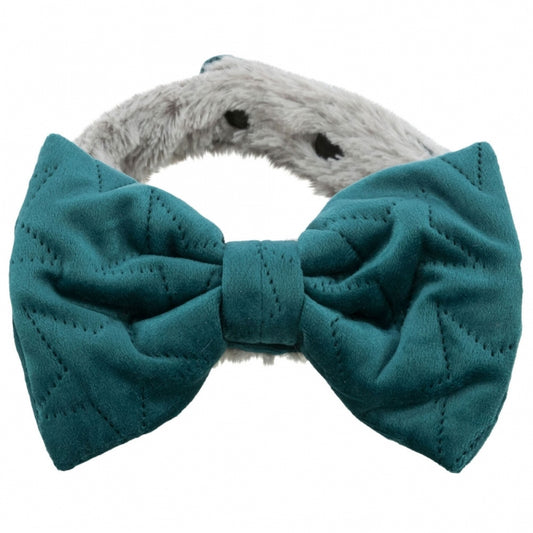 Trixie Halsband Estelle mit Schleife - grün - S–M: 30–45 cm/40 mm